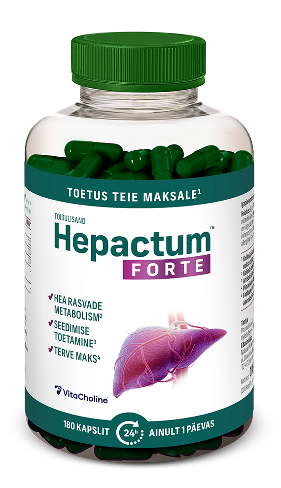 Natural Pharmaceuticals Hepactum™ FORTE maksa toetava toidulisandi pakend 180 kapsliga.